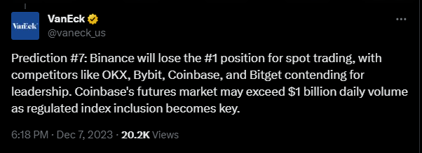 Binance to lose dominance