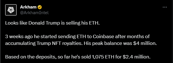Trump is selling crypto eth