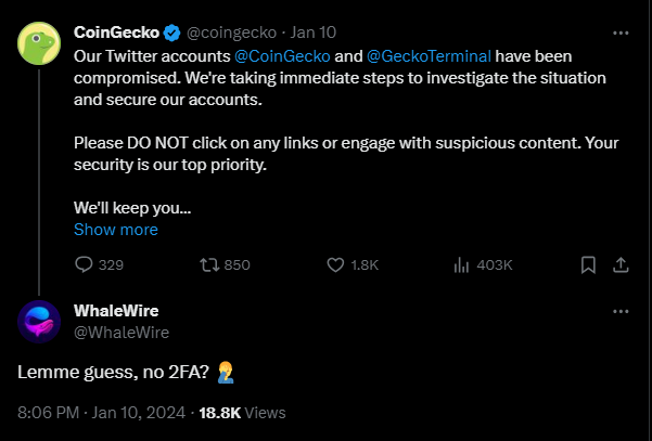 Crypto coingecko got hacked