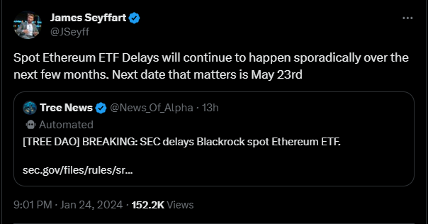 More ethereum etf delays incoming