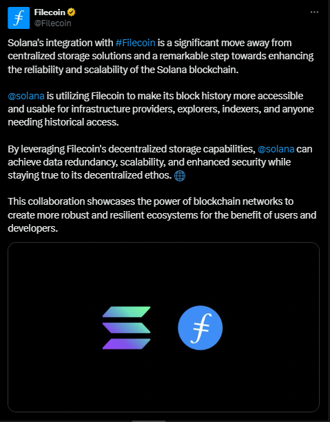 The solana/filecoin announcement