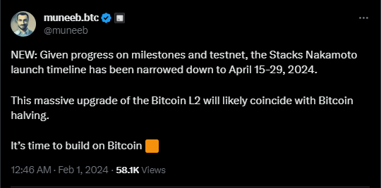 The upcoming nakamoto upgrade