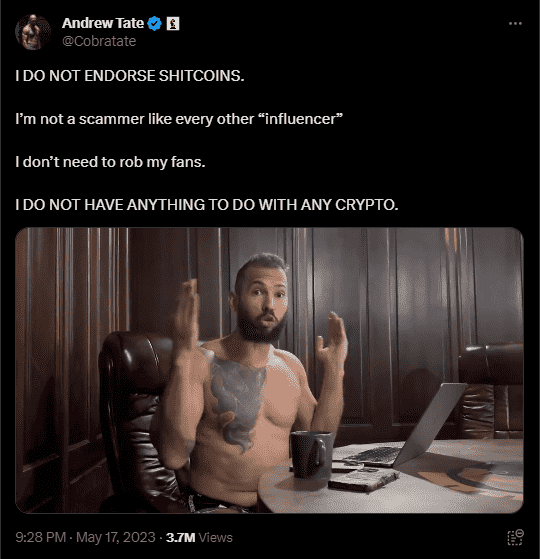 Â€œi do not have anything to do with any crypto. Â€