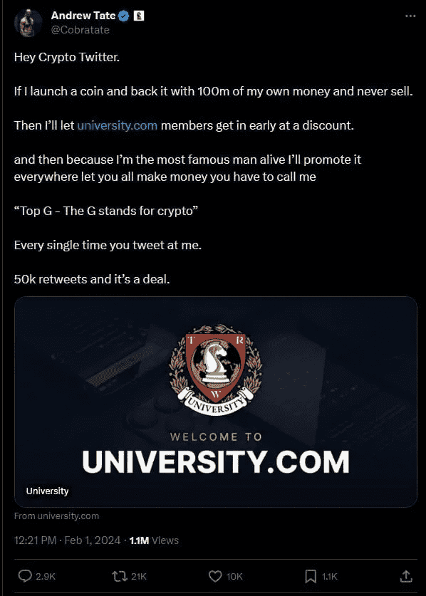 Top gâ€”the g stands for crypto