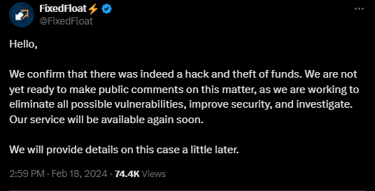 We confirm that there was a hack