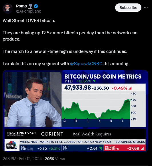 Wall street loves bitcoin
