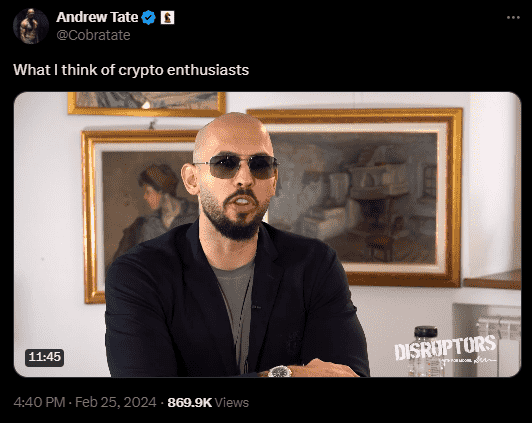 Andrew tate on crypto