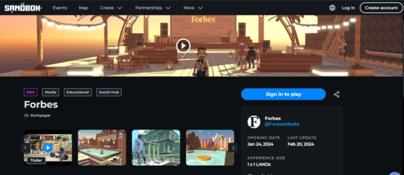 The Forbes Permanent metaverse land