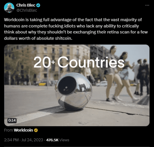 Arguments against Worldcoin