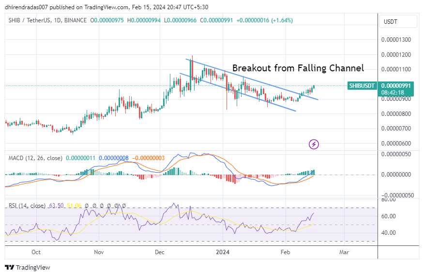 Shiba inu price breakout on daily charts