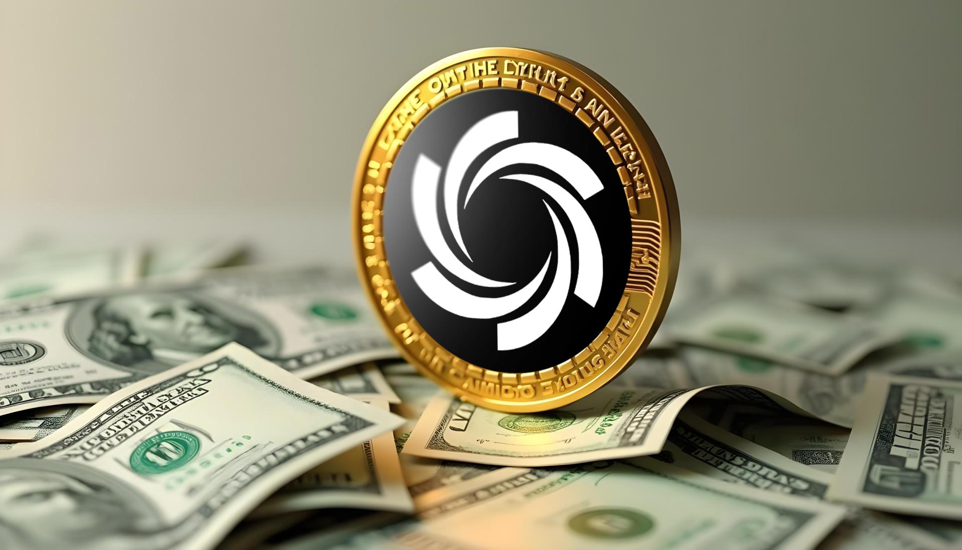 A large realistic 3d golden bitcoin placed promine 17580308064m8ocszqvn