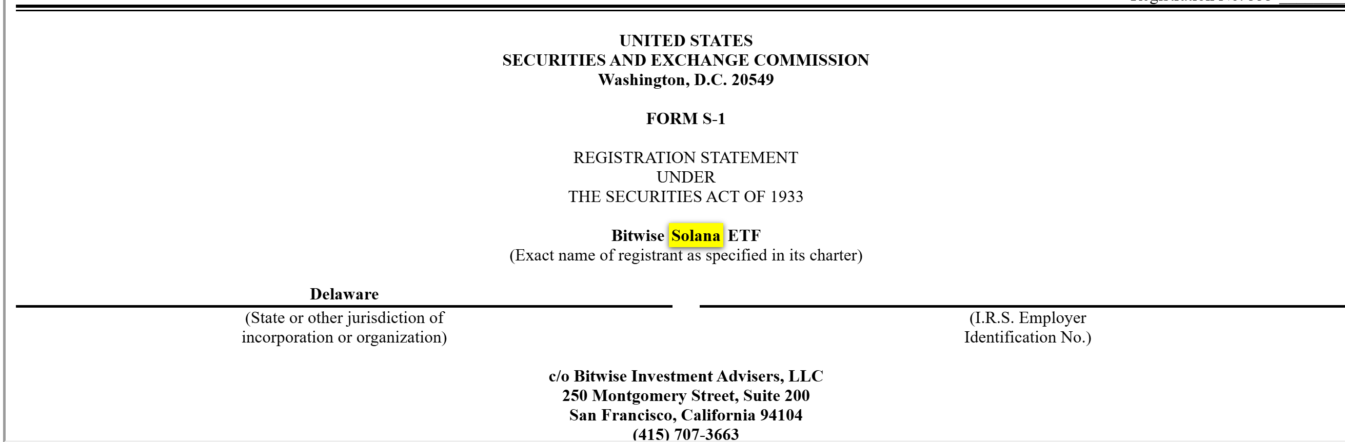 Bitwise solana etf