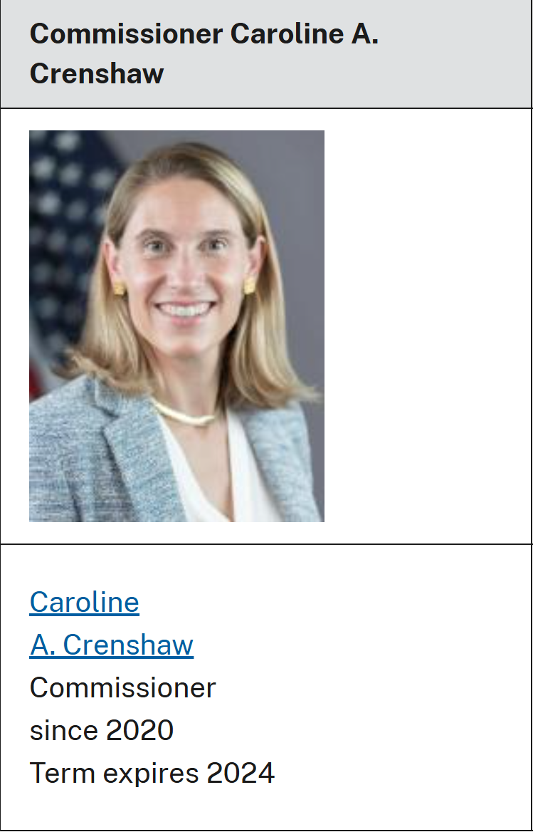 Sec commissioner caroline crenshaw