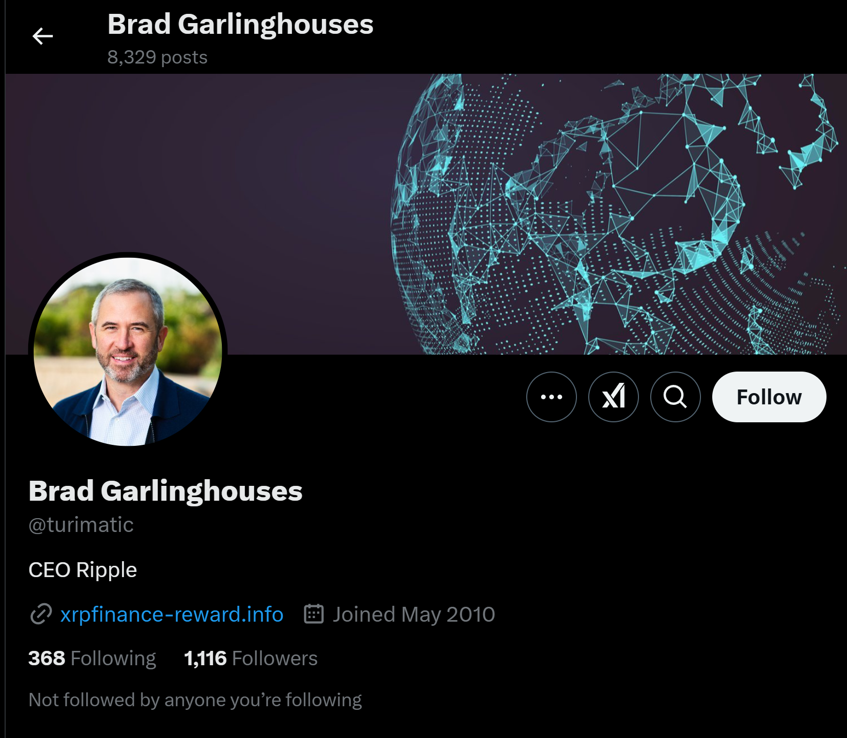A fake brad garlinghouse account