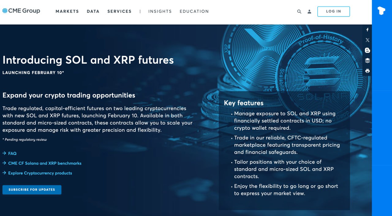 Xrp and solana etfs on cme staging subdomain