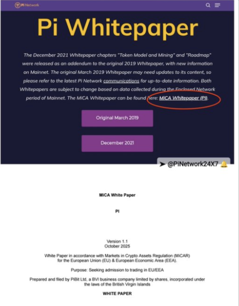 Pi Network MiCA filing registration confirmation for EU market compliance | source: PI